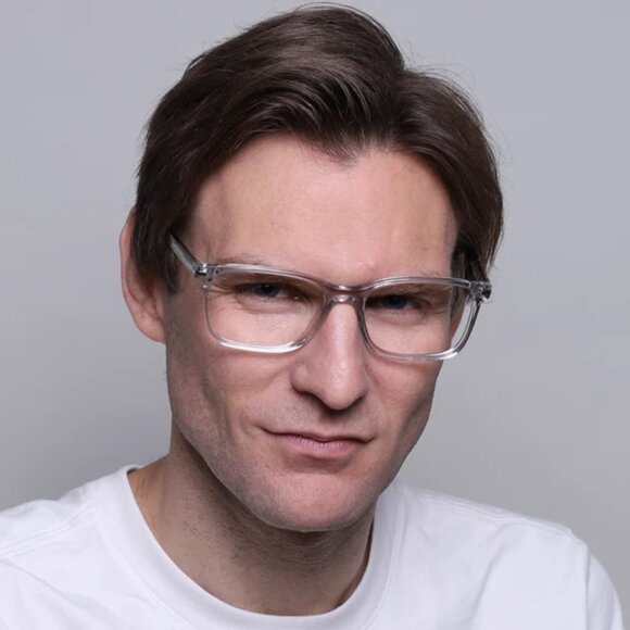 Prada Men Eyeglasses Crystal Grey Demo Square PR14WV U431O1 BRAND NEW - Picture 8 of 8